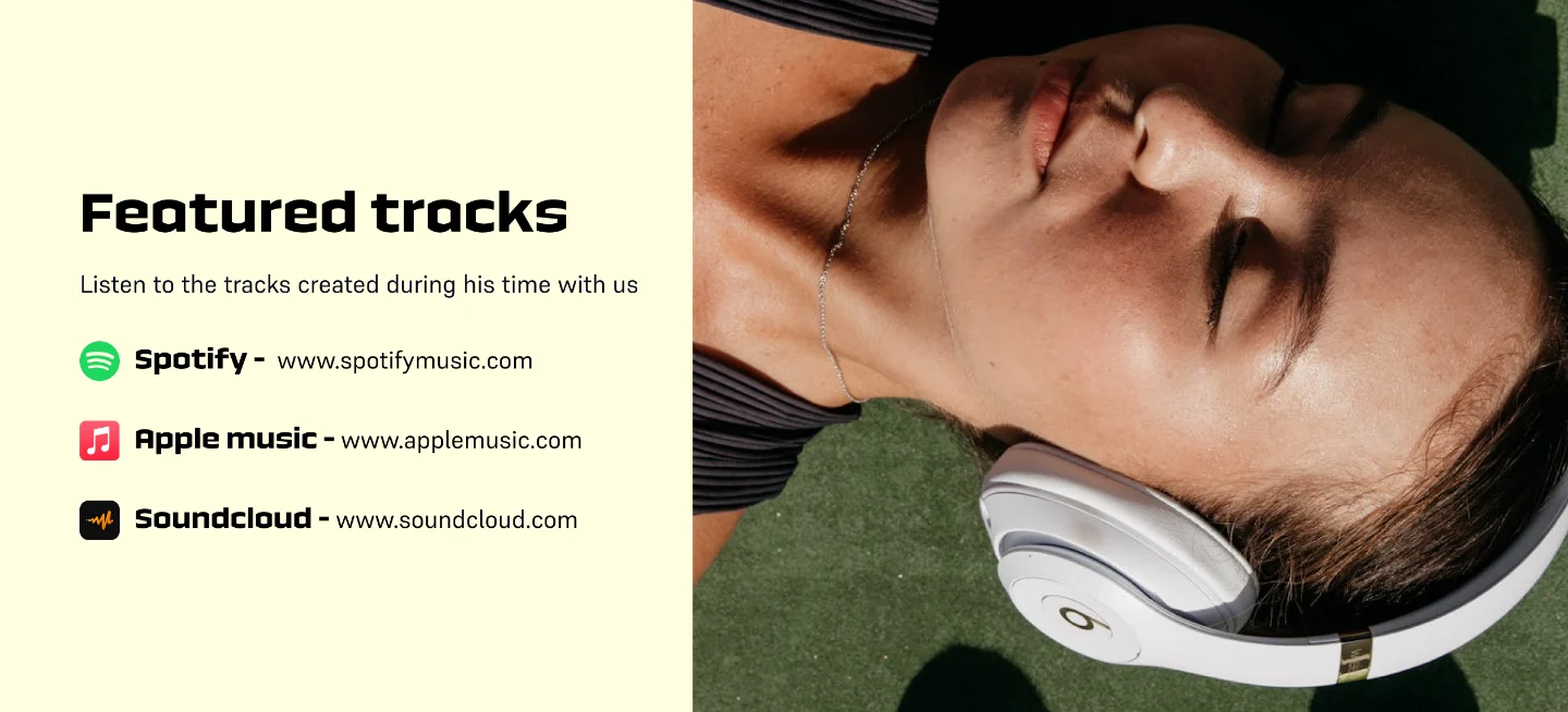 Featured tracks section