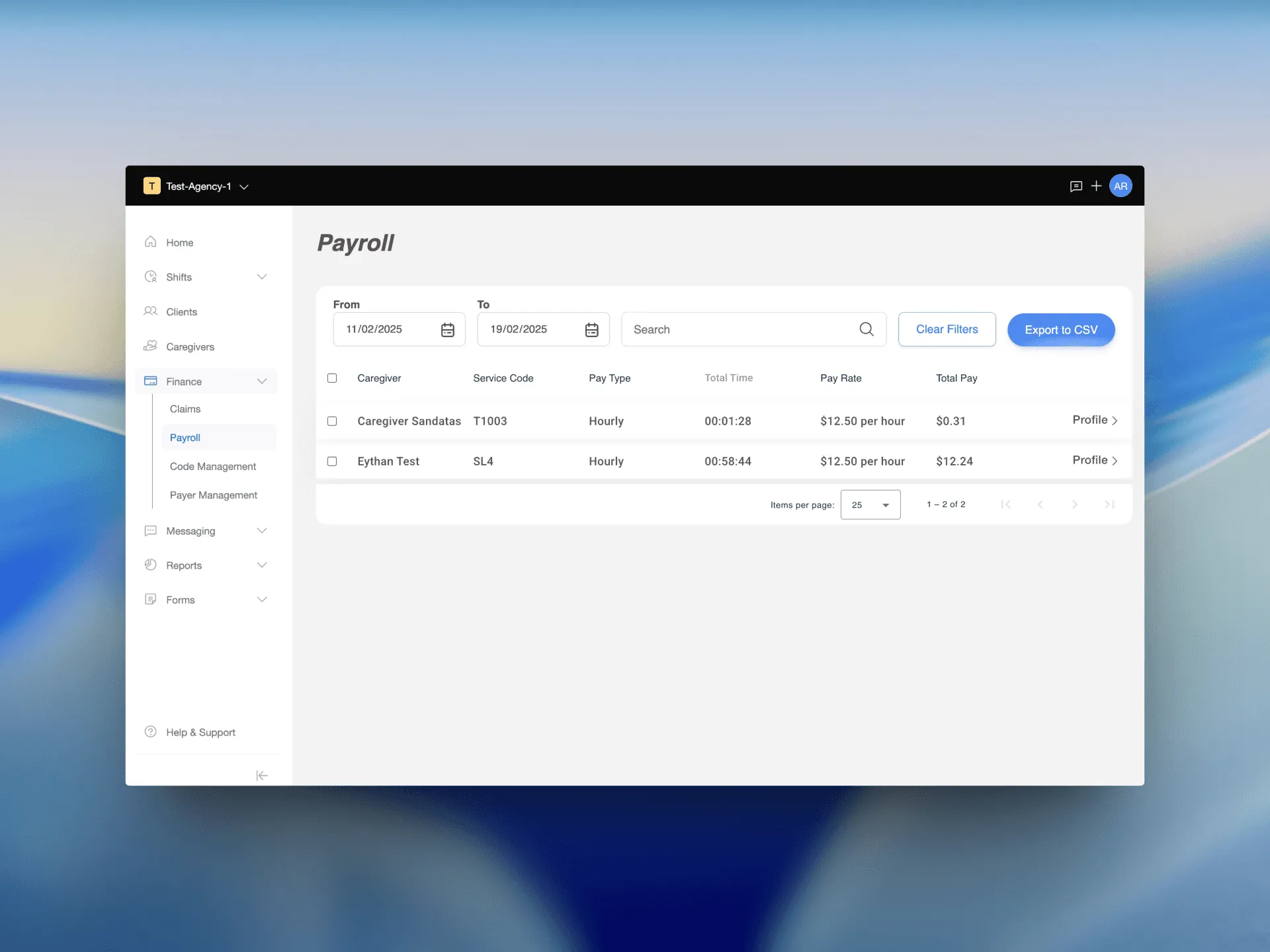 Old payroll page